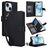 Mobigear Wallet iPhone 15 Hoesje Bookcase Portemonnee - Zwart
