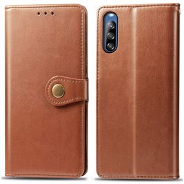 Mobigear Snap Button Sony Xperia L4 Hoesje Bookcase Portemonnee - Cognac