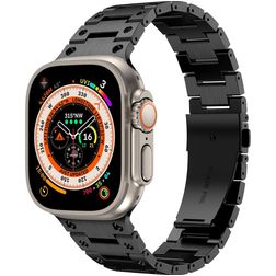 Mobigear Amsterdam Stalen Apple Watch Bandje Vouwsluiting - 49/46/45/44 mm - Zwart