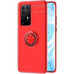 Mobigear Armor Ring Huawei P40 Pro Hoesje Flexibel TPU Backcover Shockproof met Ringhouder - Rood