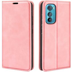 Mobigear Retro Slim Motorola Edge 30 Hoesje Bookcase Portemonnee - Roze