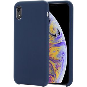 Mobigear Rubber Touch iPhone XR Siliconen Hoesje Backcover - Marineblauw