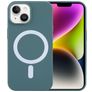 Mobigear Rubber Touch iPhone 15 Siliconen MagSafe Hoesje Backcover - Groen