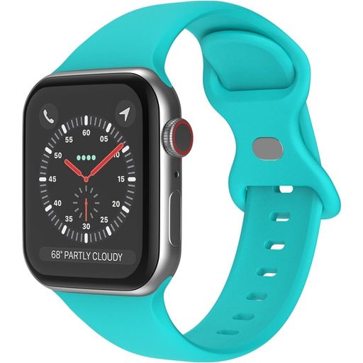 Mobigear Sport Dual Siliconen Apple Watch Bandje Druksluiting - 49/46/45/44 mm - Turquoise