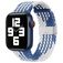 Mobigear Braided Nylon Apple Watch Bandje Klemsluiting - 49/46/45/44 mm - Wit / Blauw