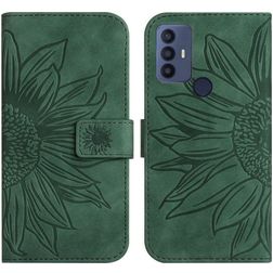Mobigear Sunflower TCL 30 SE Hoesje Bookcase Portemonnee - Groen