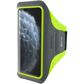 Mobiparts Comfort Fit Telefoonhouder Hardlopen iPhone 11 Pro Max Sport Hoesje Neopreen Sportarmband - Neon Green
