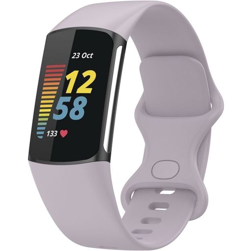 Mobigear Sport Dual Siliconen Fitbit Charge 5 Bandje Druksluiting - Paars