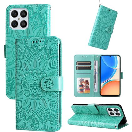 Mobigear Sunflower HONOR X8 Hoesje Bookcase Portemonnee - Groen