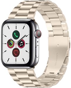 Mobigear Antwerp Stalen Apple Watch Bandje Vouwsluiting - 42/41/40/38 mm - Sterrenlicht