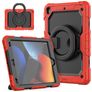 Mobigear RingGuard iPad 9 (2021) Hoes Hard Kunststof,Siliconen Backcover + Standaard - Zwart / Rood