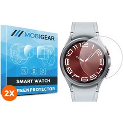Mobigear Samsung Galaxy Watch 6 Classic - 43 mm Screenprotector Folie - Case Friendly - Zwart (2-Pack)
