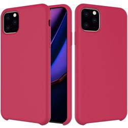 Mobigear Rubber Touch iPhone 11 Pro Max Siliconen Hoesje Backcover - Bordeaux Rood