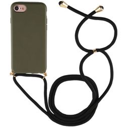 Mobigear Lanyard iPhone SE (2020) Flexibel TPU Hoesje met koord - Groen