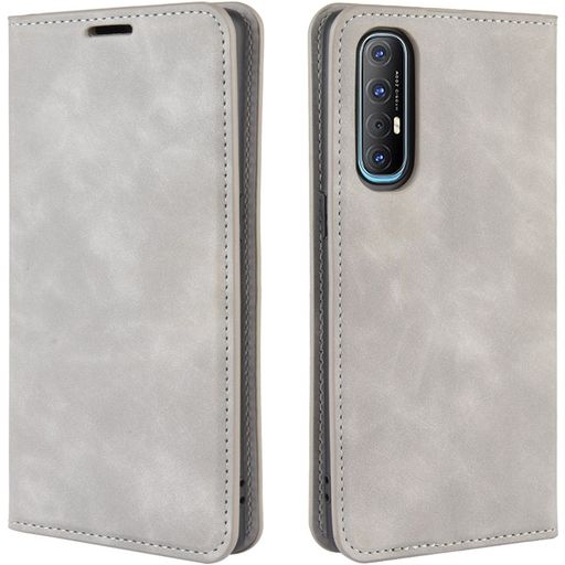 Mobigear Retro Slim OPPO Reno 3 Pro Hoesje Bookcase Portemonnee - Grijs