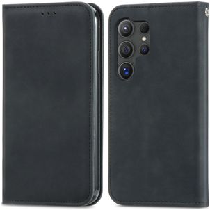 Mobigear Retro Slim Samsung Galaxy S25 Ultra Hoesje Bookcase Portemonnee - Zwart