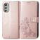 Mobigear Clover Motorola Moto E32 Hoesje Bookcase Portemonnee - Roségoud