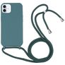 Mobigear Lanyard iPhone 16 Plus Siliconen Hoesje met koord - Groen