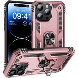 Mobigear Armor Ring iPhone 16 Pro Max Hoesje Hardcase Backcover Shockproof met Ringhouder - Roségoud