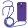 Mobigear Lanyard iPhone 15 Siliconen Hoesje met koord - Paars
