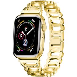 Mobigear Vienna Stalen Apple Watch Bandje Vouwsluiting - 42/41/40/38 mm - Goud