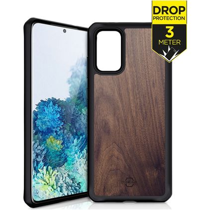 ITSkins HybridFusion Samsung Galaxy S20 Plus Hoesje Hardcase Backcover Shockproof - Dark Wood