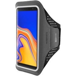 Mobiparts Comfort Fit Telefoonhouder Hardlopen Samsung Galaxy J6 Plus Sport Hoesje Neopreen Sportarmband - Zwart