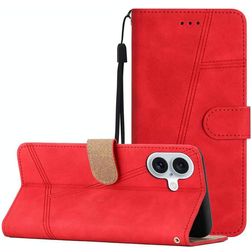 Mobigear Stitch iPhone 17 Hoesje Bookcase Portemonnee - Rood