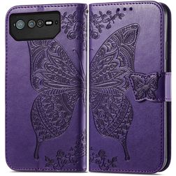 Mobigear Butterfly ASUS ROG Phone 6 Pro Hoesje Bookcase Portemonnee - Paars