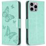 Mobigear Butterfly iPhone 15 Pro Max Hoesje Bookcase Portemonnee - Groen