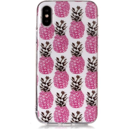 Mobigear Design iPhone XS Max Hoesje Flexibel TPU Backcover - Ananas