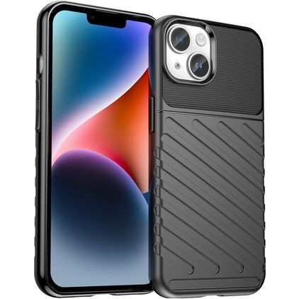 Mobigear Groove iPhone 15 Plus Hoesje Flexibel TPU Backcover - Zwart