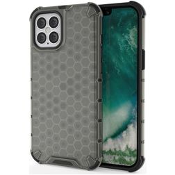 Mobigear Honeycomb iPhone 12 Pro Max Hoesje Hardcase Backcover Shockproof - Grijs