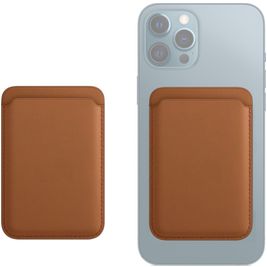 Mobigear Wallet Pasjeshouder - 3 Pasjes - MagSafe Compatible - Bruin