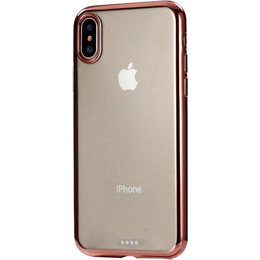 Mobigear Royal iPhone XR Hoesje Flexibel TPU Backcover - Transparant / Roségoud