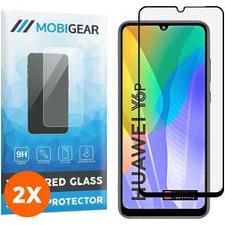 Mobigear Premium Huawei Y6p Glazen Screenprotector - Case Friendly - Zwart (2-Pack)