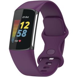 Mobigear Sport Dual Siliconen Fitbit Charge 5 Bandje Druksluiting - Paars
