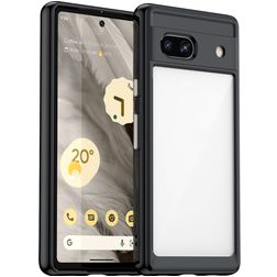 Mobigear Crystal Google Pixel 7a Hoesje Hardcase Backcover - Transparant / Zwart