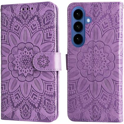 Mobigear Sunflower Samsung Galaxy S26 Hoesje Bookcase Portemonnee - Paars