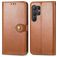 Mobigear Snap Button Samsung Galaxy S25 Hoesje Bookcase Portemonnee - Bruin