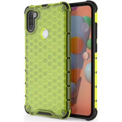 Mobigear Honeycomb Samsung Galaxy A11 Hoesje Hardcase Backcover Shockproof - Groen