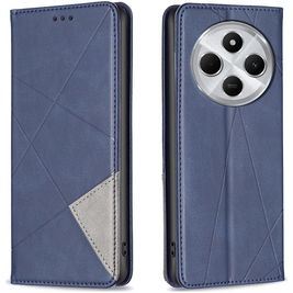 Mobigear Rhombus Slim Xiaomi Redmi 14C Hoesje Bookcase - Blauw