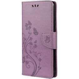 Mobigear Flowers Samsung Galaxy A33 Hoesje Bookcase Portemonnee - Paars