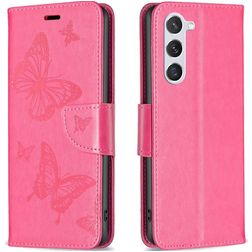 Mobigear Butterfly Samsung Galaxy S23 Hoesje Bookcase Portemonnee - Magenta