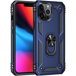Mobigear Armor Ring iPhone 13 Pro Hoesje Hardcase Backcover Shockproof met Ringhouder - Blauw