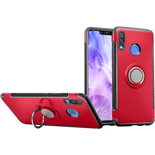 Mobigear Armor Ring Huawei Nova 3 Hoesje Hardcase Backcover Shockproof met Ringhouder - Rood