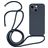 Mobigear Lanyard iPhone 14 Siliconen Hoesje met koord - Donkerblauw