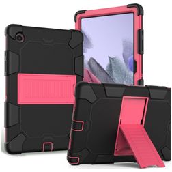 Mobigear ShieldStand Samsung Galaxy Tab A8 10.5 (2021) Hoes Hard kunststof / Siliconen Backcover + Standaard - Zwart / Rood