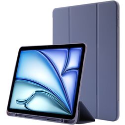 Mobigear Tri-Fold Gel iPad Air 11 Inch (2024) Hoes TPU,Kunstleer Bookcase + Stylus Houder - Paars