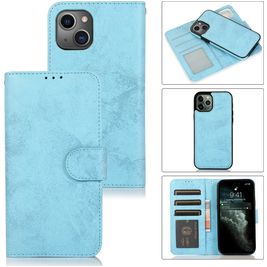 Mobigear Wallet iPhone 15 Hoesje Uitneembare 2in1 Bookcase Portemonnee - Blauw